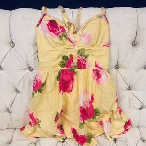 Abercrombie & Fitch Yellow Floral Ruffled Dress S